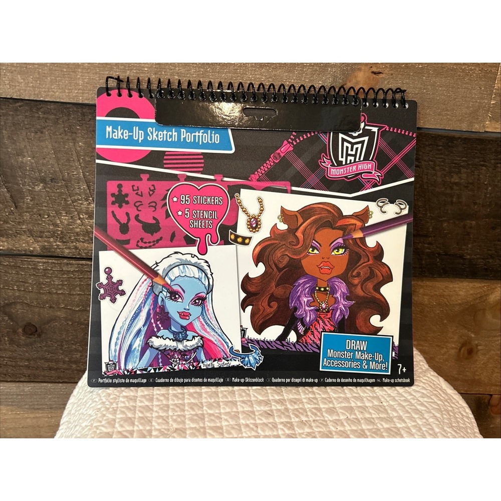 Monster High Make-up Sketch Portfolio Stencils Stickers‎ Drawing Spiral
